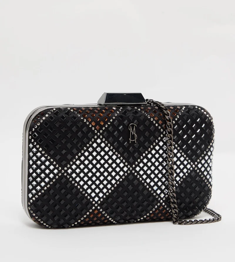 Steve madden badelaid women's black multicolor clutch